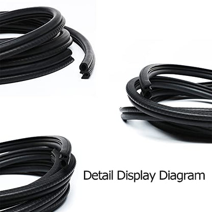 Rubber Edge Trim 23Ft Car Door Seal Strip with Side Bulb, Automotive Weather Stripping Edge Guard Universal Fit for Camper Van, Trucks, SUV, RV - size: Fit 1/16 Inch Edge (23Ft)