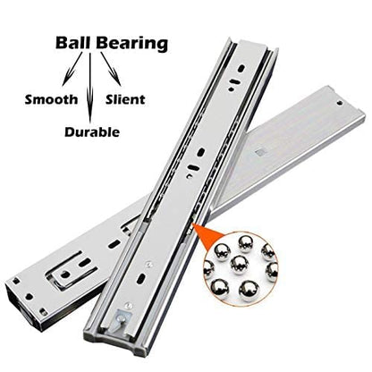 Gobrico 22 Inch Rear/Side Mount Drawer Slides, Ball Bearing Soft Close Drawer Slides Glides with Brackets, Full Extension Heavy Duty Drawer Glides and Runners 10 Pairs - size: 22 Inch