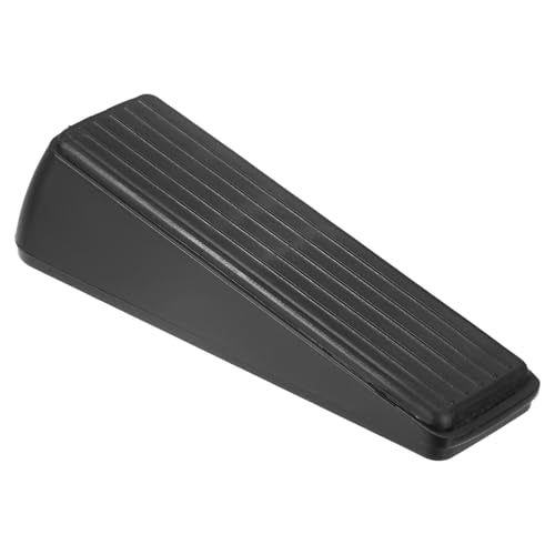 M METERXITY Door Stoppers, 1.3 Inch/32mm Tall Zinc and Rubber Door Stop for Bottom of Any Heavy Door/Any Floor, Door Wedge with Non-Skid Rubber Base Grip [Matt Black] - color: Matt Black