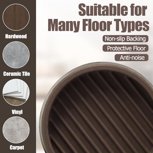 4 Pack 2 x 2 Inch Round Rubber Caster Cups, Non Slip Furniture Pads Furniture Coasters, Non Skid Furniture Feet Anti Slide Floor Protector for Bed Couch Chair Table Stoppers (Brown) - size: 2 Inch