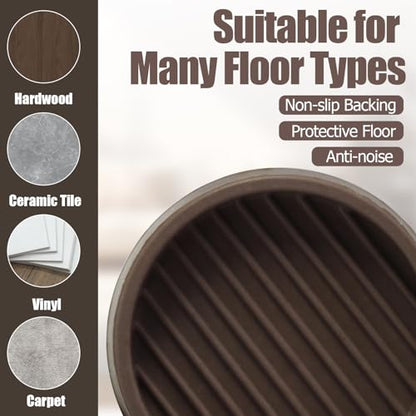 4 Pack 2 x 2 Inch Round Rubber Caster Cups, Non Slip Furniture Pads Furniture Coasters, Non Skid Furniture Feet Anti Slide Floor Protector for Bed Couch Chair Table Stoppers (Brown) - size: 2 Inch