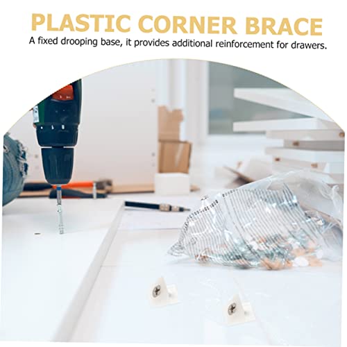 Generic 200pcs Sagging Drawer Wedges with Screws Durable Corner Braces for Furniture Repair Easy to Install Mending Wedges for Drawer Bottom Support and Stabilization