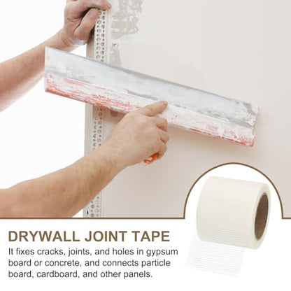PATIKIL Drywall Repair Mesh Tape, 4 inch x 82 ft Fiberglass Repair Patch Self-Adhesive Dry Wall Joint Tape 9 Mesh Wall Hole Crack and Seam Patch, White - size: 4 Inch X 82 Feet