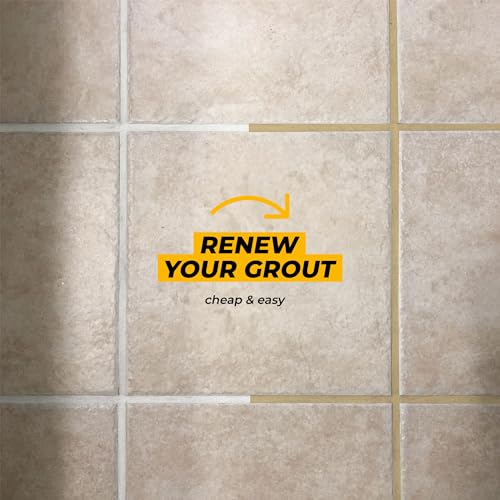 PentaUSA Tile Grout Repair Kit with Removal Tool - Premixed Acrylic Sanded Grout Filler for Bathroom, Shower, and Kitchen, Includes Applicator Spatula, and Sponge Warm Beige (8.8oz / 250g) - style: Warm Beige