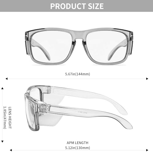 Z87Anti-Fog Photochromic Blue Light Blocking Safety GlassesUV400 Impact Resistant Protective Eyewear, for Men Women - color: Gray