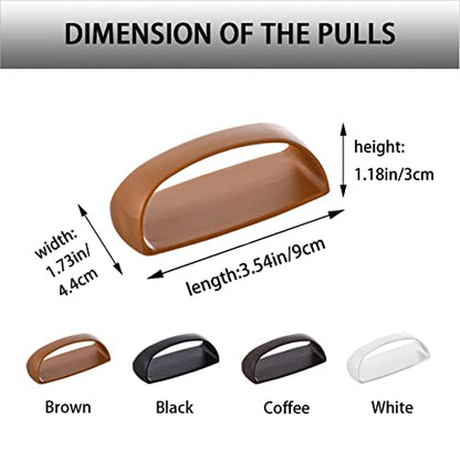 6 Pack Self-Stick Instant Cabinet Handle Pulls Drawer Pull Helper with Adhesive Sliding Door Handle Stick On Handle for Glass Windows Wardrobes Peel and Stick Knob Drill Free 6pcs/Set (Brown) - color: Brown