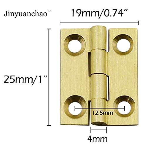 Mini Solid Brass Hinges Cabinet Drawer Butt Hinges for Jewelry Chest Wood Box,1/1.5/2.5Inch,8PCS (1Inch) - size: 1inch