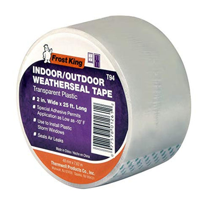 Frost King Clear T94H Plastic Weather-Seal Tape 2-Inch by 25-Feet, 2" X ft, Foot - size: 2" X 25 ft