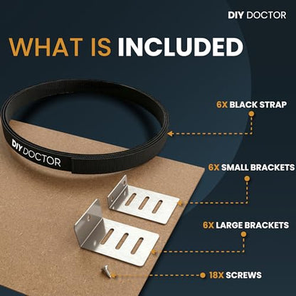 DIY Doctor Drawer Repair Kit (6 Pack) – Fix Sagging Kitchen Drawers – Front Fixing Brackets & Bottom Support – Replacement for Damaged Units – Draw Strengthener Pack - size: 6x Drawer Kit