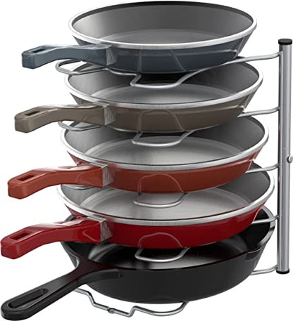 Simple Houseware Cabinet Pantry Pot and Pan Organizer Holder Rack, Silver - color: Silver