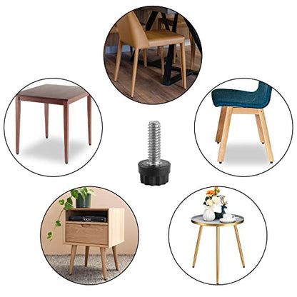 Stainless Steel Screw Leveling Feet 1/4” Furniture Levelers Adjustable Table Levelers Chair Levelers Outdoor Indoor Furniture Feet for Table, Chair, Cabinet, Patio Furniture Legs, 24 pcs Pack - color: Furniture Levelers 24pack-stainless Steel