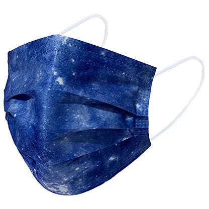 Disposable Safety Mask 3 Layer Protection Face Mask for Adults 50 pcs (Cosmo Night) - color: Cosmo Night