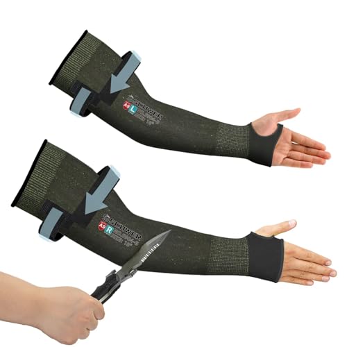 Schwer PRO-SKIN ANSI A9 Cut Resistant Arm Sleeves for Men & Women S904-B, Puncture Resistant Arm Protectors for High Risk Work, UPF50+ UV Protection Cooling Gardening Sleeves, Bulk Orders Available - color: Black