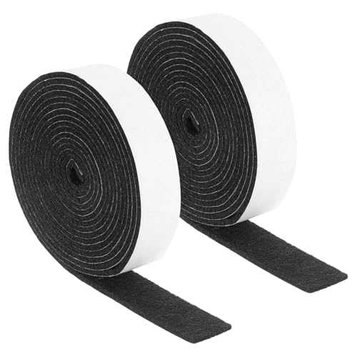 uxcell Felt Strips with Adhesive Backing, 2 Rolls 1" x 120" x 0.12" Anti Scratch Furniture Felt Tapes Self-Stick Pads for Protecting Hardwood Floor, Black - color: Black, size: 1"x120"x0.12"