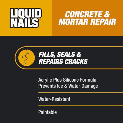 Liquid Nails Tough Repair 10.3 oz. Gray Interior and Exterior Concrete and Mortar Repair Adhesive