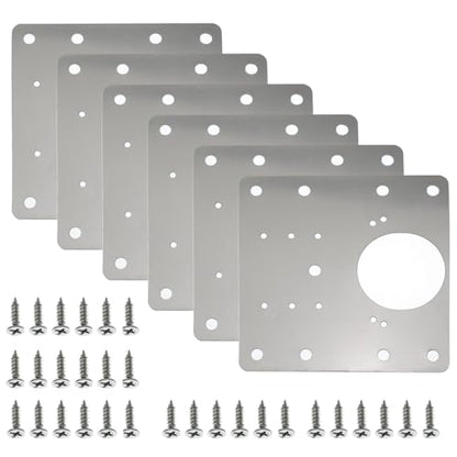 Stainless Steel Cabinet Door Hinge Repair Plate 8 Holes with Screws for Fixing Kitchen Cabinets Wardrobes Dressing Tables Wooden Tables and Chairs Beds and Shelves - style: 8 Holes