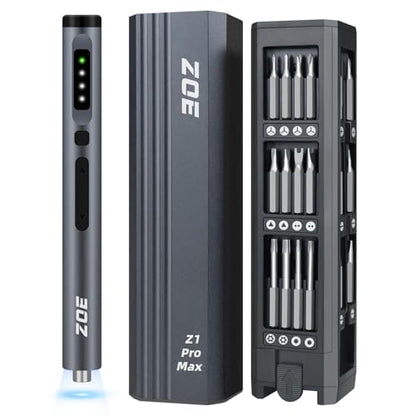 ZOE Electric Screwdriver, Mini Precision Screwdriver Set Cordless Screw driver Kit Small Power Magnetic Storage Bits, Settings Repair Tool Kit for Electronics Laptop Phone Camera Glasses Watch