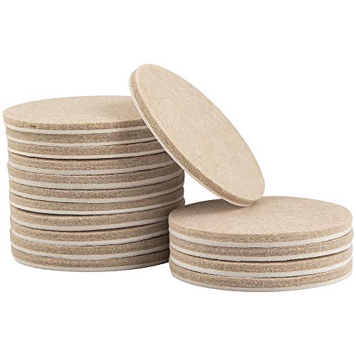 SoftTouch 3" Round Reusable Felt Furniture Sliders for Hard Surfaces, Noise-Reducing Adhesive Furniture Moving Pads for Beds, Sofas, Dressers, Set of 16, Linen - color: Linen, size: 3 Inch (16 Count), style: Standard Pack