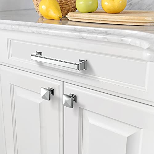 Amerdeco 10 Pack 1-1/4 inch Cabinet Knobs, Polished Chrome for Dresser Drawers, Bathroom Cabinets K0003CP - color: Polished Chrome, size: 10 Pack