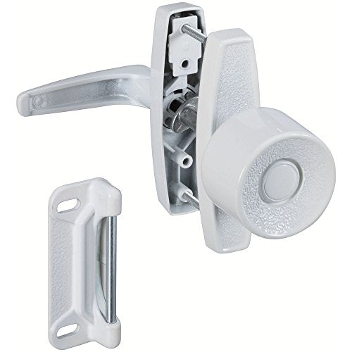 National Hardware N212-993 Screen & Storm Door Knob Latch, White, Fits 5/8 in.–1-3/8 in. Thick Screen or Storm Doors, 1-1/2 in., 1-3/4 in. or 3 in. Hole Spacing - color: White