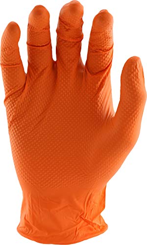 West Chester PosiGrip 2940 7 MIL Industrial Grade Nitrile Gloves – [Pack of 90] Orange, XX-Large, Powder-Free Gloves with Diamond Embossed Textured Palm - size: XX-Large
