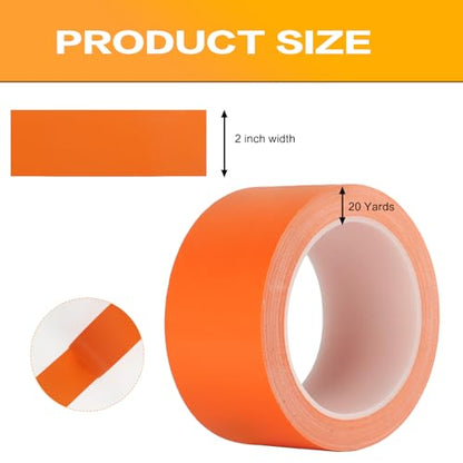 Orange Duct Tape 2 Pack, Heavy Duty Waterproof Cloth Tape, Hand-Tearable Multi-Purpose Repair Tape for Home, Camping, DIY and Industrial Use, No Residue, 2 Inch x 20 Yards - color: Orange