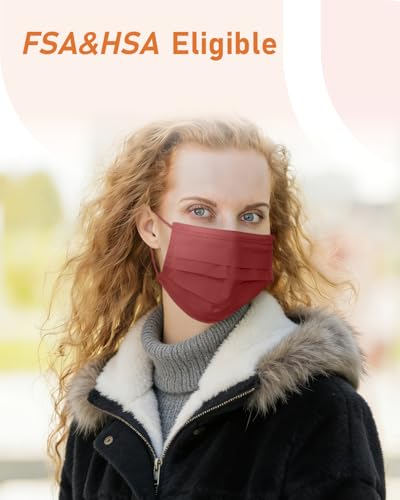 Face Masks Disposable 100 Pack, 4 Ply ASTM Level 3 Medical Grade, Breathable for Adult Outdoor Protection, Individually Wrapped for Home, School & Office, Ivy Enchantment - color: Ivy Enchantment