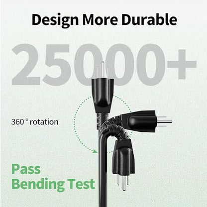 POWGRN 6 FT（2 Pack） 16/3 Black Indoor Outdoor Extension Cord Waterproof, 3 Prong Flexblie SJTW Cold Weatherproof -50°C Appliance Extension Cord 13 AMP 1625W 16AWG Electric Cable - size: 6ft-2pc