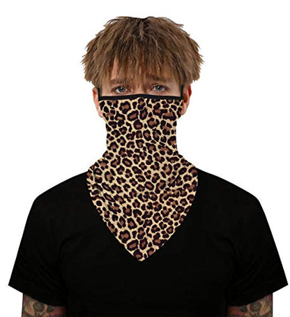 Kyerivs Face Mask Reusable Washable Cloth Bandanas Women Men Neck Gaiter Cover Ear Loops - color: Leopard 05