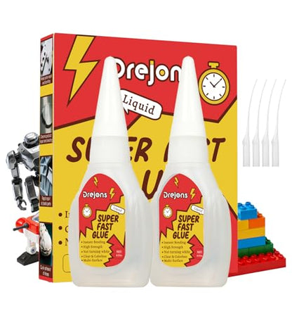 Super Glue for Plastic Fast-Drying Plastic Model Glue Strong Adhesive 3D Print, Car, PVC, Acrylic, Craft, Wood, DIY Craft 0.35 oz*2 Pack - size: 0.35 oz*2