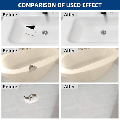 Tub and Fiberglass Shower Repair Kit White, 3.7oz Porcelain Tile Repair Kit, Porcelain Sink and Acrylic Bathtub Repair Kit for Cracks Chips Dents Holes Almond/Biscuit/Bone