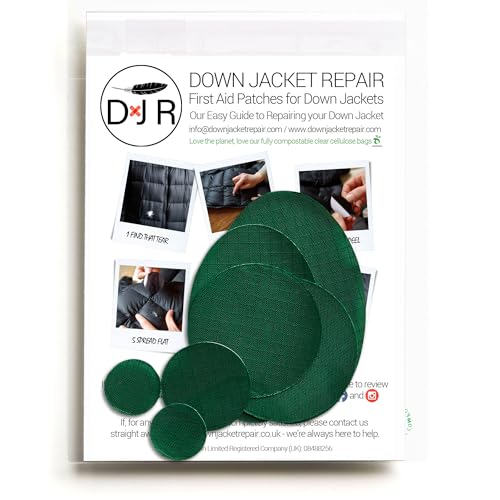 Down Jacket Repair Patches - Self-Adhesive Down Jacket Repair Patches | Waterproof, Tear-Resistant, Pre-Cut Patches | 7-Piece Set for Outdoor Gear, Sleeping Bags & Tent - color: Bottle Green