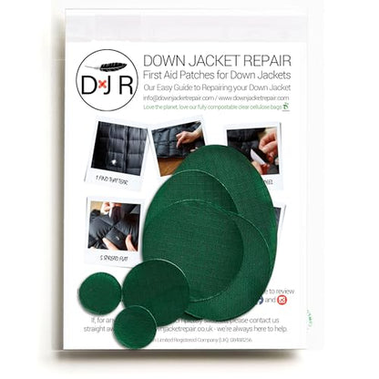 Down Jacket Repair Patches - Self-Adhesive Down Jacket Repair Patches | Waterproof, Tear-Resistant, Pre-Cut Patches | 7-Piece Set for Outdoor Gear, Sleeping Bags & Tent - color: Bottle Green
