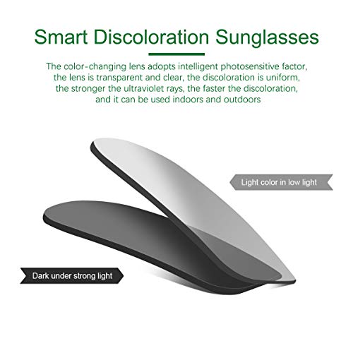 YIMI Men Photochromic Polarized Sports Sunglasses Cycling Fishing Driving Glasses UV Protection Eyeglasses Anti Glare Eyewear - color: 3043 Blue