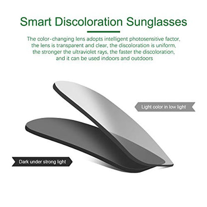 YIMI Men Photochromic Polarized Sports Sunglasses Cycling Fishing Driving Glasses UV Protection Eyeglasses Anti Glare Eyewear - color: 3043 Blue