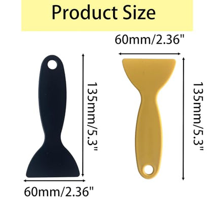 12PCS Flexible Plastic Scraper Set, Multi-Purpose Putty Knife Spatula for Vinyl Wrap Smoothing, Resin 3D Print Removal, Bubble-Free Decal Application, Wall Repair Tools(Black, Yellow) - size: 12PCS