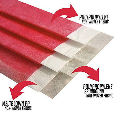 Disposable 50 PCS Face Mask Made in USA 3-Ply Breathable Mouth Cover Protection - color: Red, size: 50 Count (Pack of 1)