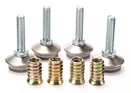 Furniture Levelers - Adjustable Leveling Legs for Tables Chairs Cabinets Felt Pads Included (4, D34mm Silver) - size: D34mm Silver