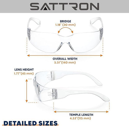 3 Pack Clear Safety Glasses, ANSI Z87.1 Eye Protection for Women Men, Scratch & Impact Resistant Protective Eyewear - color: 3pack Clear Lens