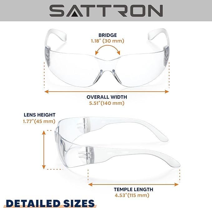 3 Pack Clear Safety Glasses, ANSI Z87.1 Eye Protection for Women Men, Scratch & Impact Resistant Protective Eyewear - color: 3pack Clear Lens