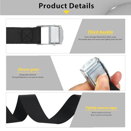 Ladder Safety Strap Tie Down – Heavy Duty Ladder Strap Leash with Anchor Plate and Stainless Steel Clip, Anti-Slip Pole Strap for Roof Work, Gutter Cleaning, Solar Install, Ceiling Rack Mount