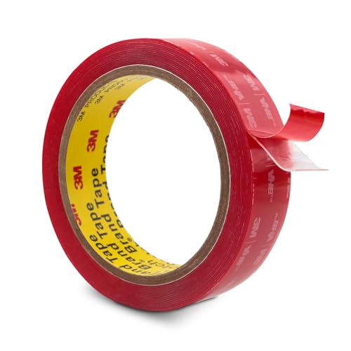 3M Double Sided Tape 1" x15.4Ft, Clear 4905 Heavy Duty Adhesive Mounting Tape Waterproof Heat Resistant Foam Tape for Car Home Office Car Deco, 0.02in Thick - color: Clear, size: 1''×15.4ft