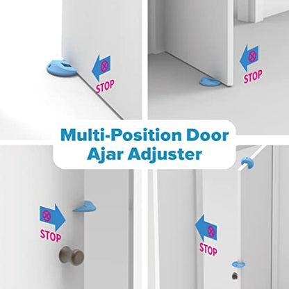 Neobay Upgraded Silicone Door Pinch Guard and Door Stoppers 2 Functions in 1 with 2 Free Hooks, Heavy Duty Finger Pinch Guard Prevents Finger Pinch Injuries, Slamming Doors. 2 Packs, Blue - color: Blue upgraded 2 Packs