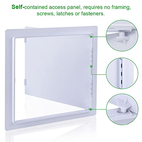 Plumbing Access Panel for Drywall 10 x 10 Inch Plastic Access Door Removable Wall Access Panel Ceiling Reinforced Hinged Durable White - size: 10 x 10 Inch
