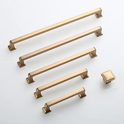 9BUILD 6 Pack 5 Inch Cabinet Handles - Champagne Bronze Cabinet Pulls for Kitchen & Dresser Drawers - color: Champagne Bronze, size: 5"/128MM Hole Center, style: 6 Pack