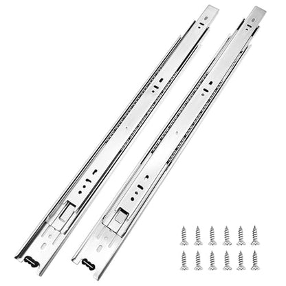 6 Pairs of 22 Inch Hardware 3-Section Full Extension Ball Bearing Side Mount Drawer Slides,100 LB Capacity Drawer Slide - color: Zinc Plated, size: 22 Inch