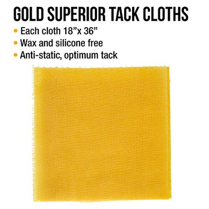 Dura-Gold - Pure Gold Superior Tack Cloth (Pack of 12), Woodworking, Automotive Paint, Tack Cloth Autobody Painting, Painters Cloths, Dust Rags, Stain Rags, Wood Staining Pads, Tac Cloths, Tacky Towel - size: 12 Count (Pack of 1)