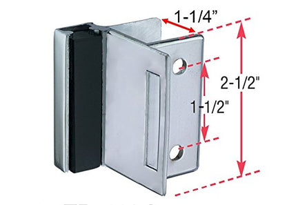 Harris Hardware TP5110-I Strike & Keeper Die Cast Zamac Chrome Plated Square Edge Partition with 1-1/4" Partition Thickness