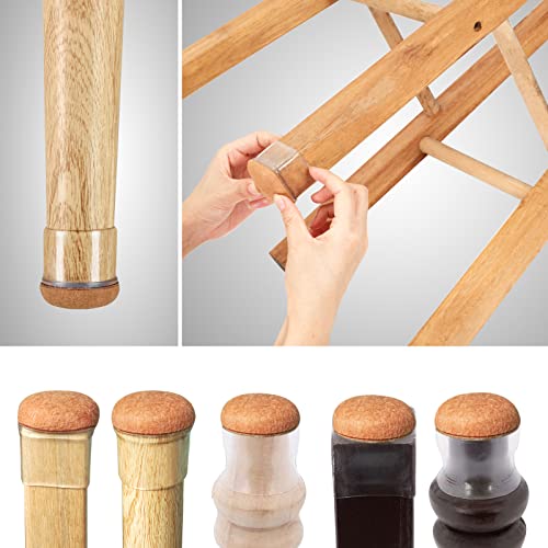 16 Pack Chair Leg Floor Protectors for Hardwood Floors, Square Rubber Furniture Sliders, 360°Felt Pad Bottom Wrapped Thickening Silicone Furniture Legs Caps Covers(Square,Black-M) - size: Black-M