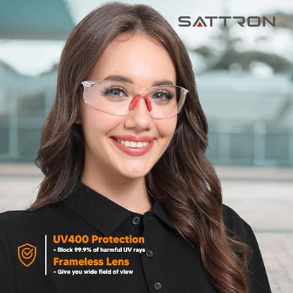 Clear Safety Glasses 24 Pack, Protective Eyewear UV Protection ANSI Z87.1, Safety Goggles Scratch & Impact Resistant, Eye Protection with Nose Pads for Men & Women Construction, Shooting, Lab Work - color: Clear Lens/Red Temples, style: 24 Pack